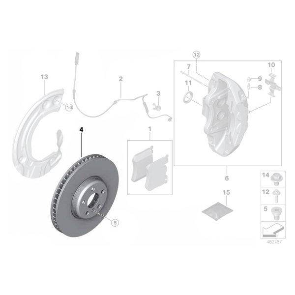 Disc frana, fata, stanga - 395x36 - BMW X3 M F97; X4 M F98; X5 M F95; X6 M F96