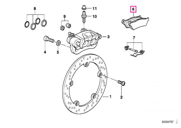 Set placute frana, punte spate - BMW Motorrad 259, 259R, 259C, K21, K22, K23, K25, K27, K28, K29, K32, K33, KR1, KR3, R21, R22, R28