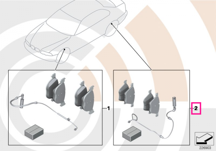 Set placute frana si senzor uzura placute frana, punte spate, Value-Line - BMW Seria 1 F20 F21