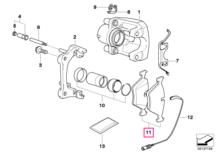 Set placute frana fara azbest, punte spate - BMW Seria 1 E82 E88, Seria 3 E90 E91 E92 E93, X1 E84