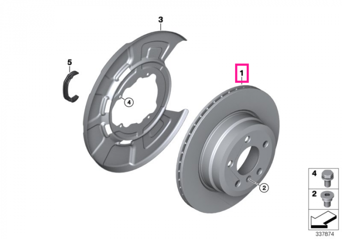  Disc frana ventilat, punte spate, Ø345mm (345x24) - BMW X5 E70 F15, X6 E71 E72 F16	