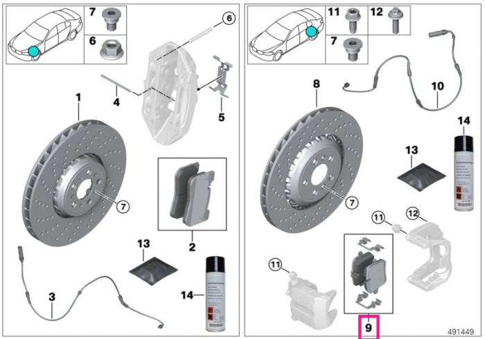 Set placute frana, punte spate, fara azbest - BMW X5 F95 M, X6 F96 M