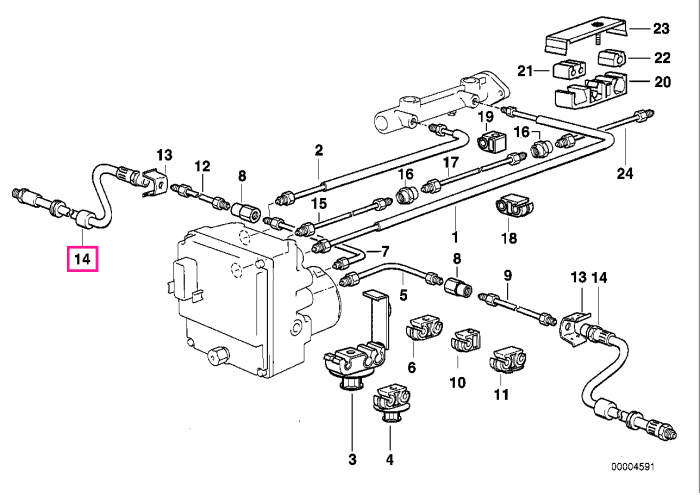 Furtun frana - BMW Seria 7 E38