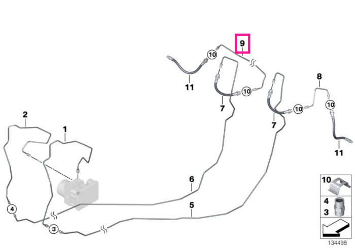 Conducta frana spate M10/M10 - BMW Seria 1 E81 E82 E87 E88, Seria 3 E90 E91 E92 E93, X1 E84