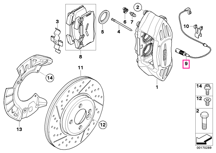 Senzor uzura placute frana, punte fata - Mini Cabrio R57, Clubman R55, Coupe R58, Roadster R59, R56