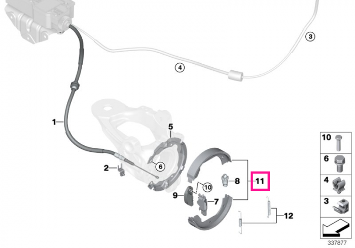 Set saboti frana de mana - BMW X5 E70 F15 F85 M, X6 E71 E72 F16 F86 M