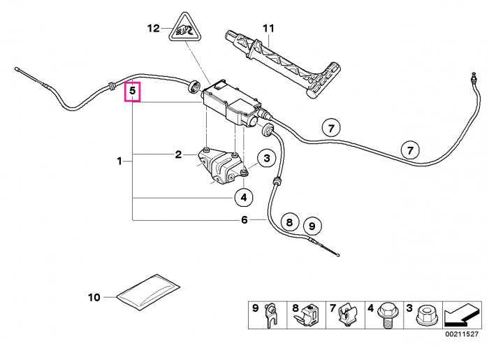 Cablu frana parcare, stanga - BMW X5 E70, X6 E71 E72