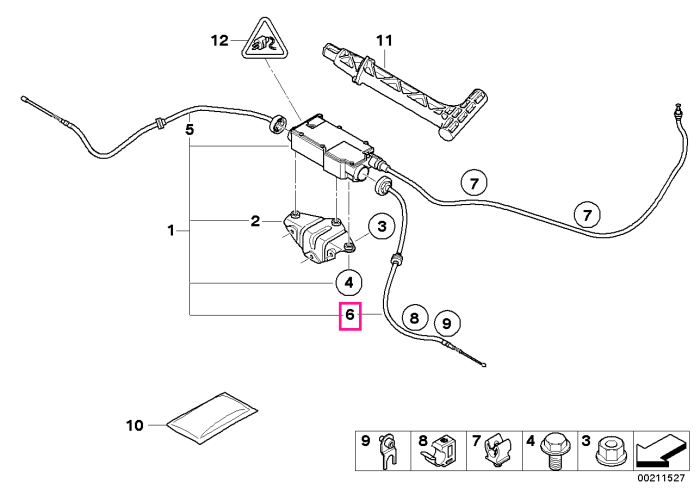  Cablu frana parcare, dreapta - BMW X5 E70, X6 E71 E72	