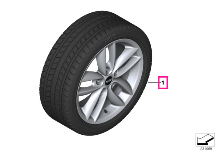 Roata completa de iarna - RDCi, 17" 5 Star Double Spoke R124 - MINI R60 R61 RDC LC