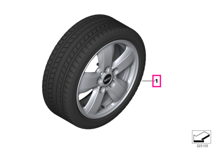 Roata completa de iarna - Style 492 - cu anvelopa Nokian HKPL R3 - 175/65 R15 - RDCi - MINI F55, F56, F57