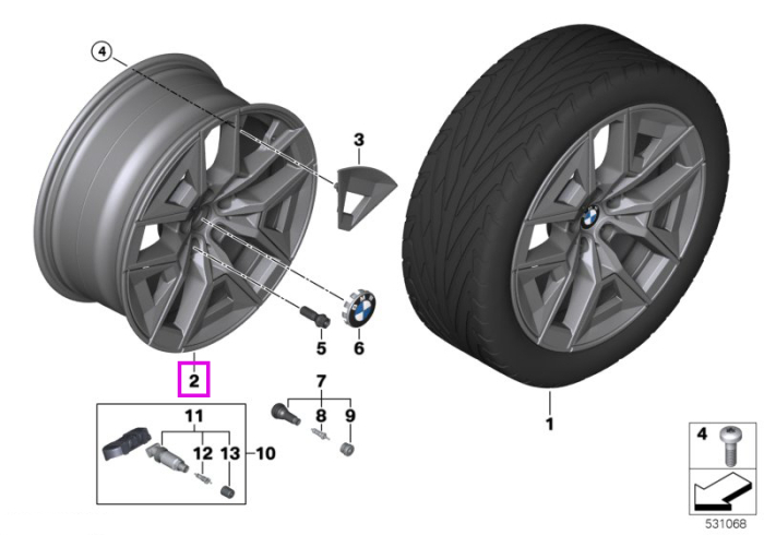  Janta aliaj usor - Aerodinamic Wheel 934 - Gri (Lightning Grey) - 8,5Jx19 ET:29 - BMW Seria 5 G60 G68	