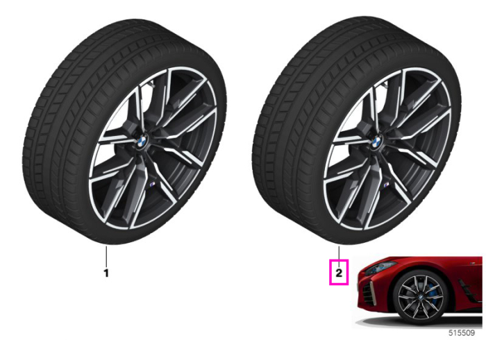 Roata completa de iarna - BMW M Y-Spoke 859M cu anvelopa Goodyear Ultra Grip Performance + * (BMW) - 255/40R19 100W XL - Fara Runflat - BMW Seria 4 Gran Coupé G26E