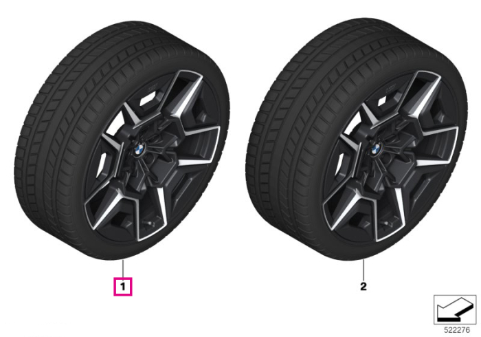 Roata completa de iarna - M Performance Double Spoke 922M - Pirelli Scorpion Winter*(BMW) - 275/40R22 107V XL - TPMS/RDCi - BMW XM G09