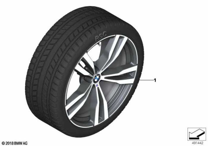 Roata completa de iarna - M Performance Double Spoke 754M - Pirelli Scorpion Winter r-f* (BMW) - 285/45R21 113V XL - TPMS/RDCi - BMW X7 G07 LCI