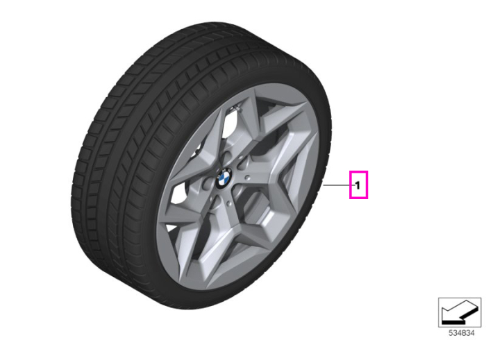 Roata completa de iarna - BMW Y-Spoke 932 cu anvelopa Continental WinterContact TS 860 S - 225/55R18 102H - TPMS / RDCi pentru BMW Seria 5 G60 G61