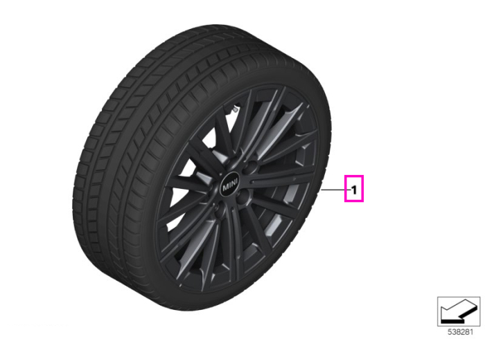 Roata completa de iarna - MINI V-Spoke 833 cu anvelopa Pirelli CintuRato Winter 2 * (MINI) - 205/65R17 100H XL - Fara Runflat - MINI Countryman U25​