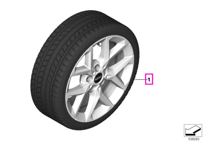 Roata completa de iarna - MINI Y-Spoke 896 cu anvelopa Pirelli CintuRato Winter 2 * (MINI) - 205/65R17 100H XL - Fara Runflat - MINI Countryman U25​