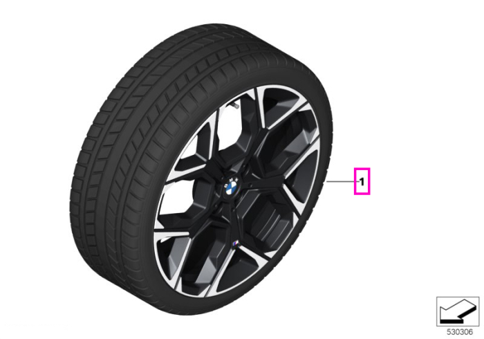 Roata completa de iarna - M Performance Y-Spoke 872M - Pirelli P Zero Winter - 245/40R20 99V - TPMS / RDCi - BMW X1 U11, X2 U10