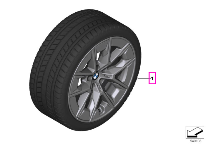 Roata completa de iarna - BMW Aerodynamic wheel 854 cu anvelopa Pirelli Winter Sottozero 3 * (BMW) - 245/50R18 100H XL - Fara Runflat - BMW Seria 4 Gran Coupé G26, G26E