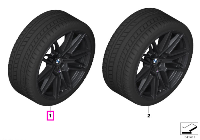 Roata completa de iarna - BMW M Double Spoke 951M cu anvelopa Michelin Pilot Alpin 5 * (BMW) - HL 275/40R20 109V XL - Fara Runflat - BMW M5 G90, G99