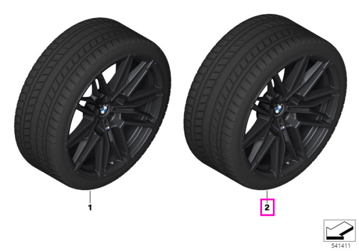 Roata completa de iarna - BMW M Double Spoke 951M cu anvelopa Michelin Pilot Alpin 5 * (BMW) - HL 285/40R20 111V XL - Fara Runflat - BMW M5 G90, G99