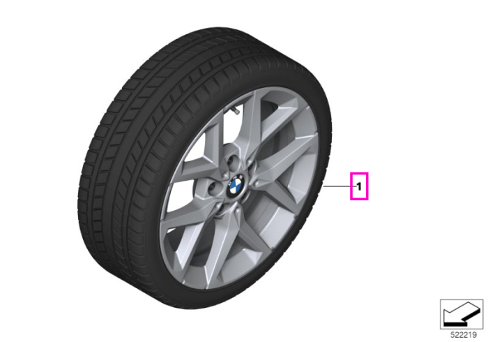 Roata completa de iarna - Y Spoke 896 - Vredestein Wintrac Pro - 205/65R17 100H - TPMS / RDCi - BMW X1 U11, X2 U10