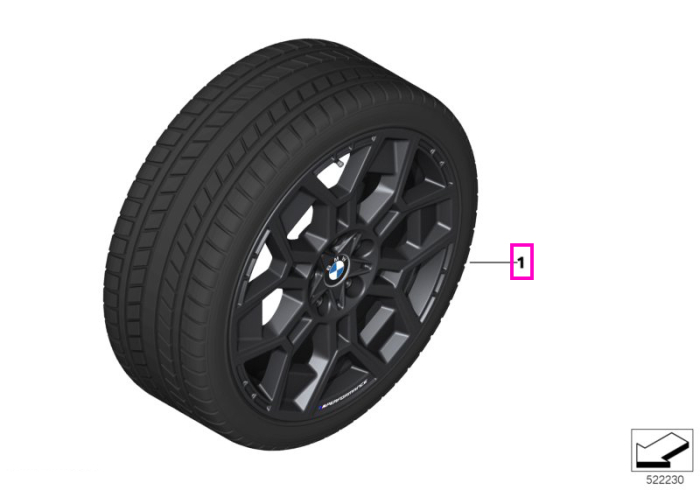 Roata completa de iarna - M Performance Star Spoke 880M - Bridgestone Blizzak LM005 - 225/55R18 102H - TPMS / RDCi - BMW X1 U11, X2 U10