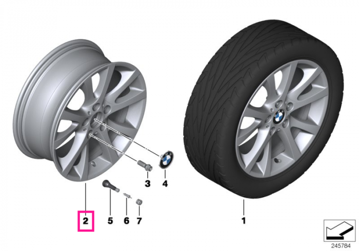  Janta aliaj usor - V-Spoke 372 - Argintiu (Reflex Silver) - 8,5Jx18 ET:52 - BMW Seria 1 E81 E82 E87 E88	