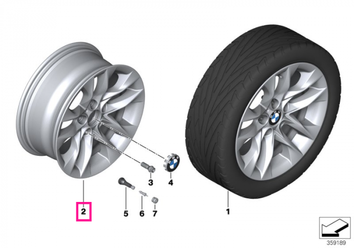  Janta aliaj usor - V Spoke 621 - Argintiu (Silver) - 7,5Jx17 ET:34 - BMW X1 E84	