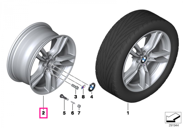 Janta aliaj usor - M Performance StarSpoke 400 - Argintiu (Dekor Silver 2) - 8,5JX18 ET:47 - BMW Seria 3 F30 F31 F35, Seria 4 F32 F33 F36 