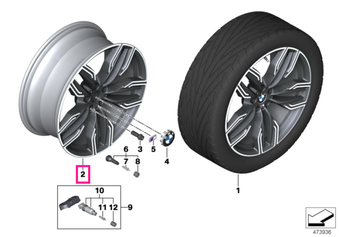 Janta aliaj usor - M Performance Double Spoke 760M - Gri (Cerium Grey) - 8,5JX20 ET:25 - BMW Seria 7 G11 G12