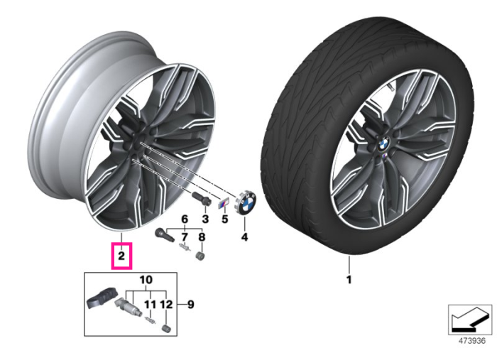  Janta aliaj usor - M Performance Double Spoke 760M - Gri (Cerium Grey) - 10JX20 ET:41 - BMW Seria 7 G11 G12	