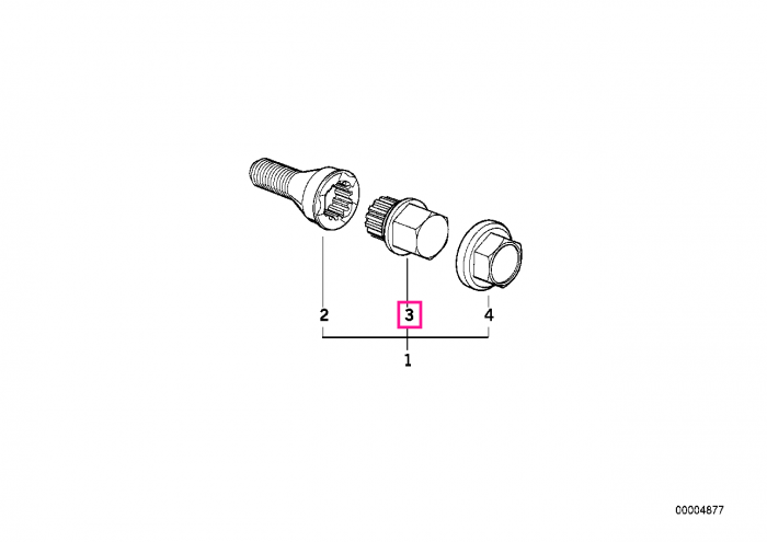 Adaptor antifurt prezon roata, Cod 37 / SW17mm - BMW Seria 1, Seria 2, Seria 3, Seria 4, Seria 5, Seria 6, Seria 7, Seria 8, Z1, Z3, Z4, Z8, X3, X4, X5, X6 - Mini Cabrio R52, R50, R53, R56