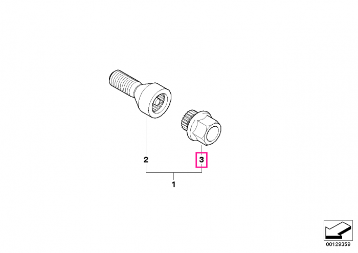 Adaptor antifurt prezon roata, Cod 30 - BMW Seria 1, Seria 2, Seria 3, Seria 4, Seria 5, Seria 6, Seria 7, Z4, X3, X4, X5, X6 - Mini Cabrio R52, R50, R53, R56