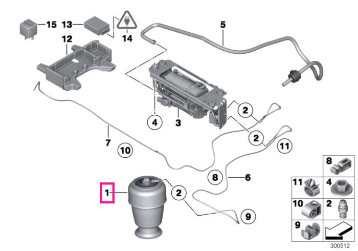  Arc pneumatic directie, punte spate - BMW Seria 5 F07 - pana la 30.06.2012	