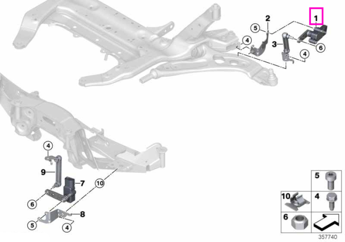 Senzor altitudine, reglare verticala far - BMW Seria 1 F52, Seria 2 F45 F46, Seria 3 G20 G28, Seria 5 G38, i3 I01 G28, i8 I12 I15, iX3 G08, X1 F48 F49, X2 F39, X3 G01 G08 G45 F97 M, X4 G02 F98 M, X5 F15 G05 G18 F85 M, X6 F16 G06 F86 M, X7 G07  - Mini