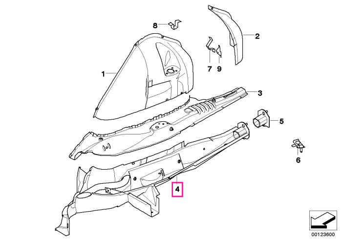  Suport inferior punte spate, dreapta - BMW X3 E83	