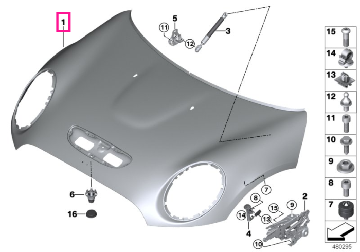 Capota motor Cooper S - Mini Clubman F54