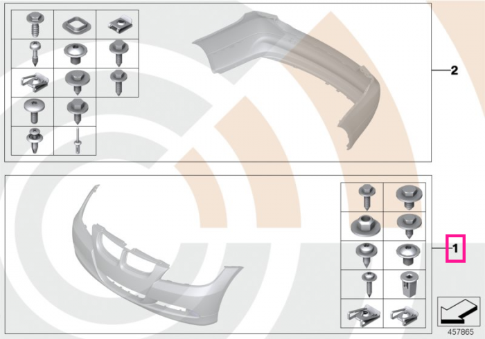 Set elemente montaj bara fata, Kit Value-Line - BMW Seria 3 E90 E91 E92 E93