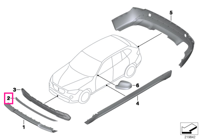 Ornament central spoiler bara fata, X-LINE - BMW X1 E84