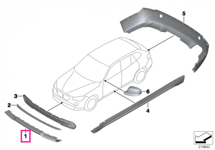 Ornament/Deflector aer spoiler bara fata, X-LINE - BMW X1 E84     