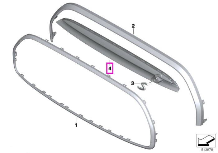 Ornament bara protectie fata (BEV) - Mini Cabrio F57, F56