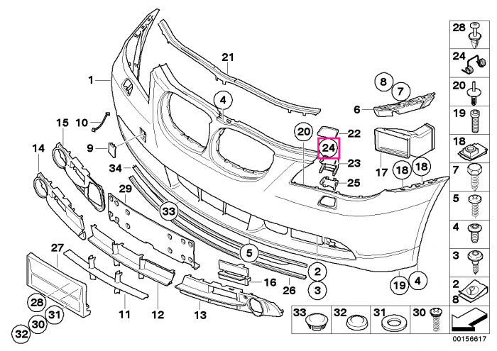 Arc capac spalator far, bara fata - BMW Seria 5 E60 E61