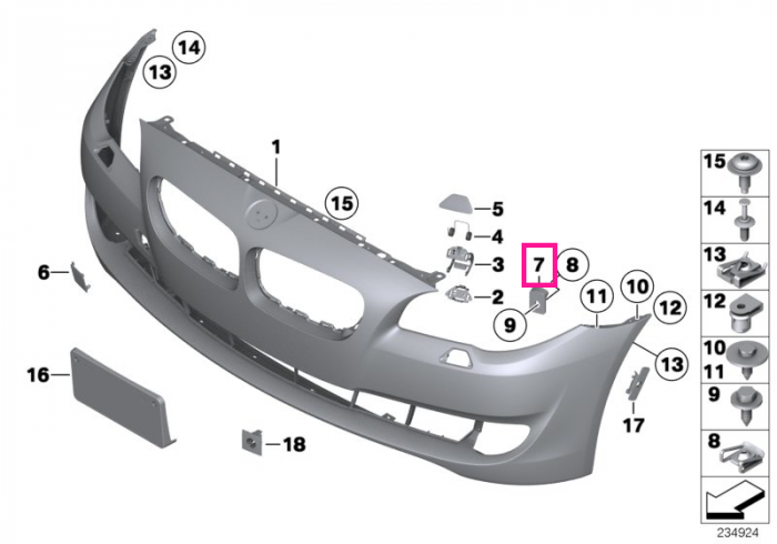 Suport bara fata - BMW Seria 5 F07 F10 F11 F18, Seria 7 F01 F02 F04