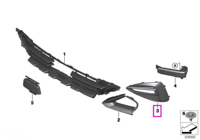 Grila fata lateral stanga - BMW Seria 2 F44 Gran Coupe