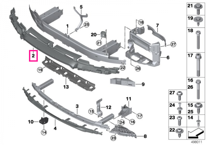 Amortizor impact, superior, bara fata, M - BMW Seria 7 G11 G12