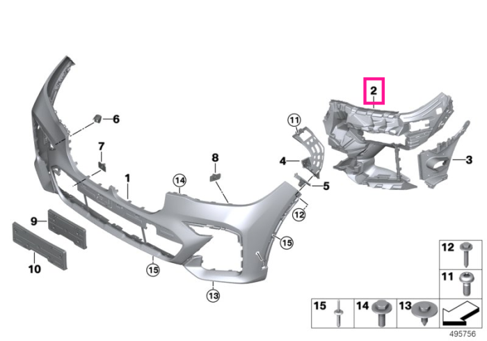 Suport proiector ceata, stanga, M - BMW X7 G07