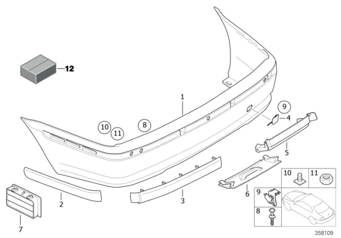 Ornament carlig remorcare - BMW Seria 3 E46