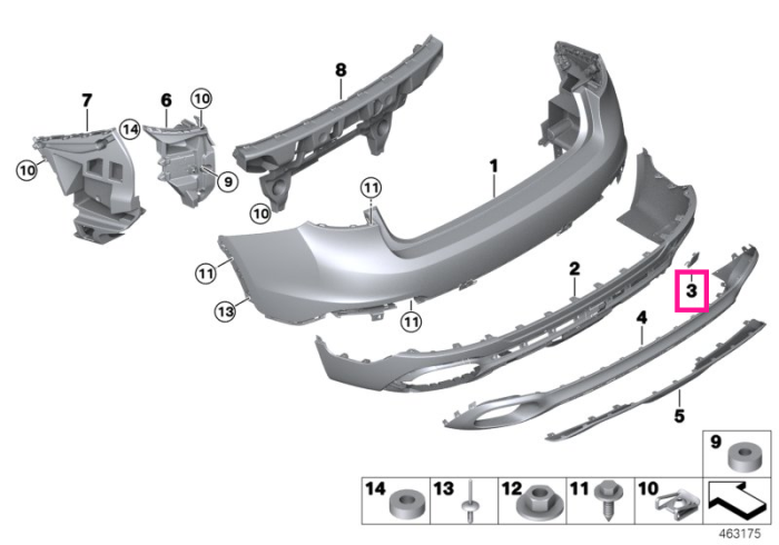 Ornament/Capac carlig remorcare, bara spate - BMW X6 F16