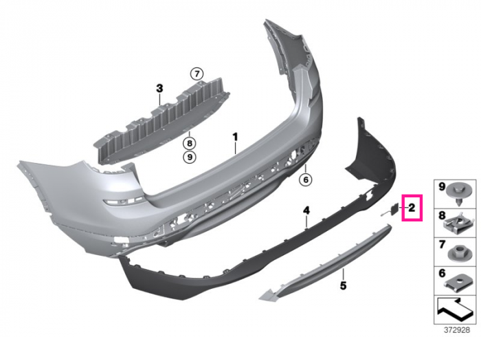 Ornament acoperire carlig remorcare, bara spate - BMW X4 F26